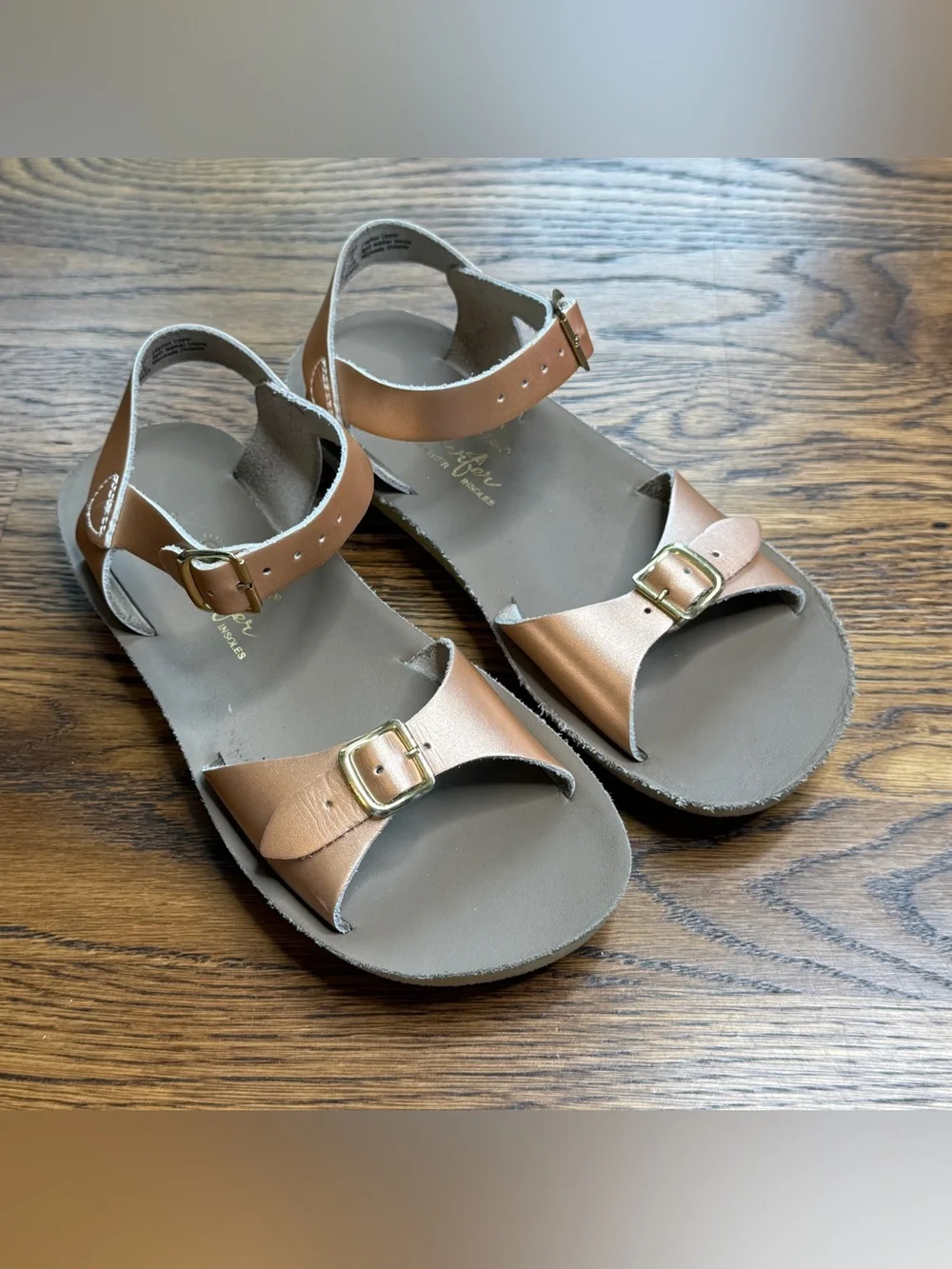 Sun San Surfer Salt Water Girls Sandals Rose Gold Copper Color Size 2